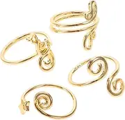 [Minkissy] 4pcs Set Adjustable Summer Beach Toe Rings Set for Women Open Toe Foot Jewelry with Zircon Comfortable Fit Distinctive Design for Charm
