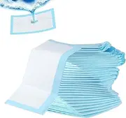 Diaper Changing Pad, 100pcs Leak-Proof Mats, 12.99x17.72 Inches Breathable Under Pads, Blue/White Travel Changing Mat for Baby, Adult, Child and Pets
