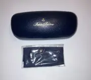 Brooks Brothers New Authentic Eyeglass/Sunglass Case-Clamshell-Navy