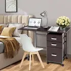 Costway Rolling Computer Desk for Small Space with Drawers and Lockable Unive...