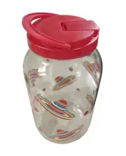 Vintage Sun Tea Jug Glass Jar Red Sombreros Mariachi Hats 1 Gallon 70’-80’s