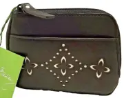 Vera Bradley Concerto Laser-Cut Zip Card Case Faux Leather