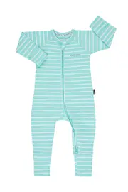 [Bonds] Bonds Newbies Zip Cotton Wondersuit in Jasmint/White Size: 0-3 Months 0-3 Months Jasmint/White