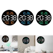 LED Wall Clock Gift Temperature/humidity Alarm Clock for Bedside Office Home