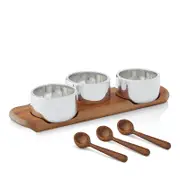 Nambe Classic Triple Condiment Server