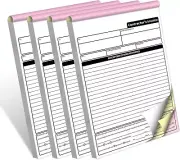 4-Pack Carbonless Contractor Invoice Books - 50 Sets, Perfect for Professionals