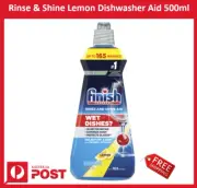 New #1 Finish Rinse & Shine Lemon Dishwasher Aid 500ml up to 165 wash Free Ship