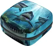 Period Bag,Sanitary Napkin Storage Bag,Angry Shark in Forest Ocean,Tampon Holder for Purse