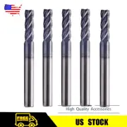 5Pcs 4 Flute 1/4" x 3/4" x 2-1/2" Solid Carbide Roughing End Mills AlTiN Coated