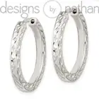 Designs by Nathan | 925 Sterling Silver D/C Square Tube Locking Hoop Earrings
