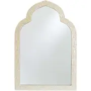 LVD Moroc Capiz/MDF 90cm Mirror Wall Hanging Home Decorative Display Tiled Ivory