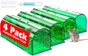4 Pcs Humane Mouse Traps No Kill, Live Mouse Trap, Reusable Mice Trap Catch for