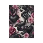 Pink Black Hearts Snakes Roses Throw Blanket Moody Valentine's Day Valloween