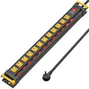 12 Outlet Long Surge Protector Power Strip with Individual Switches and 6Ft Cord