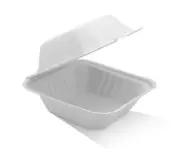 100x Clamshell Hamburger box Sugarcane 6 inch Takeaway Cafe Hamburger Chips