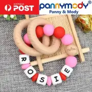 Customisable Rattle Teether Silicone Grasping Bracelet for Boys Shower Gift