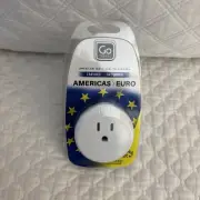 Go Travel Americas Euro Earthed / Grounded USA-EU Adapter New With Tags