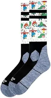 [American Socks] Leaf Me Alone - Snow Socks - High Socks for Men and Women, Ski and Snowboard Socks, Mountain Socks, Cycling and Hiking, Thermal and Sports Socks, Size S/M, White, S-M Alto, White, S-M Tall