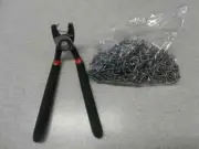 Hog ring pliers and bag of hog rings to install upholstery auto seat covers