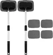 Windshield Cleaner Extendable Car, Microfiber Car Window Cleaning Tool, Reusable Car Windshield Window Cleaner Tool for Car Exterior and Interior Glass Home Office