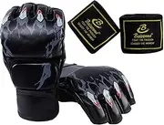 Generic Half Finger Boxing Gloves, Sparring Gloves, Adult Mitts, Open Palms, Boxing Gloves, MMA Gloves for Kickboxing, Black