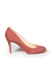 Pink Python Suede Pumps