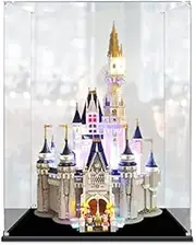 Acrylic Display Case for LEGO 71040 Disney The Disney Castle Figure Storage Box Dust Proof Glue Free