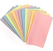 AIMI 12 Pack Assorted Colors Microfiber Cleaning Cloths - 6" x 7" Microfiber Glasses Cloth - Great for Cleaning Eyeglasses, Cell Phones, Screens, Lenses, Glasses and All Delicate Surface