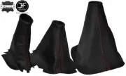 RED STITCH GEAR HANDBRAKE HI-LOW TRANSFER BOOT SET FOR LAND ROVER DISCOVERY