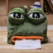 Cartoon Sad Pepe Frog Anime Plush Tissue Box