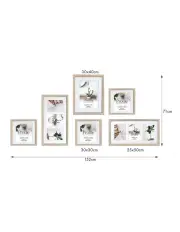 Deluxe Gallery Photo Wall Frame Set A - 6 Frames - Polar Birch