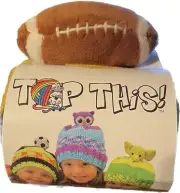 DMC "Top This!" Knitting Hat Kit FOOTBALL Black, White, and Gold