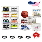 Durable 10 Pack Clear Hard Plastic Shoe Boxes – Ideal for Sneakers & Accessories