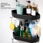 AU Black Corner Shower Caddy Aluminium Alloy For Bathroom Toilet Kitchen Dorm