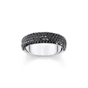 THOMAS SABO Chunky band ring with black zirconia