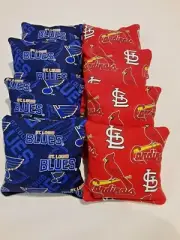 8 Cornhole Bag Set Corn Hole St. Saint Louis Blues and Cardinals