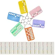 Augweyang Chore Planning Chart Key Chains 6Pcs Chore Schedule Key Rings Daily Weekly Memo Checklist Boards with 18pcs List Cards Stickers for Kids Adults Habit and Behavior Planner Tracker, Yellow,