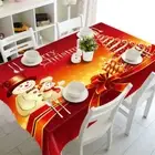 Red Christmas 3D Tablecloth Table cover Cloth Rectangle Wedding Party Banquet