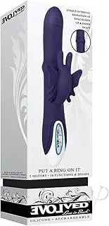 Evolved Put A Ring On it - Navy Blue 23.2 cm USB Rechargeable Rabbit Vibrator