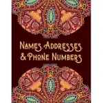 NAMES, ADDRESSES, & PHONE NUMBERS: ADDRESS BOOK WITH ALPHABET INDEX (LARGE TABBED ADDRESS BOOK).