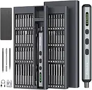 72 in 1 Mini Electric Screwdriver Set, 5 Torque Settings, 4 LED Lights, Small Electric Screwdriver Cordless - 64 S2 Preicison Bits, Power Screwdriver Repair Tool Kit for PC Phone Camera Laptop Watch