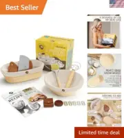 Sourdough Proofing Basket Gift Set, Round 9" & Oval 10" Banneton, Sourdough S...