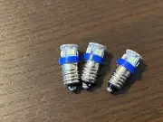 3 New Cool Blue Screw Base LED Lamp Light Bulbs 6v 6.3v 8v replace #40 #46 E10