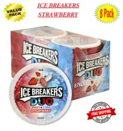 Ice Breakers Sugar Free Duo Mints, Strawberry Fruit and Cool, 1.3 Oz (Pack of 8)