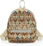 [Energather] Women's Backpack, Coloured Women's Small Backpack Girls for Women, Stylish Mini Backpack with Rhombus Patterns for Travel, Shopping