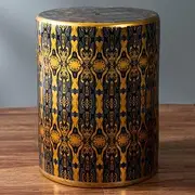 PA-DABAOO Ceramic Drum Garden Stool, Antique Dressing Stool, Chinese Style Shoe Stool, Bohemian Style, Coastal Style, Classic Style, Cottage Style, French Country Style, Traditional Style,D