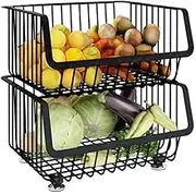 Useful Vegetable Rack Storage Pot and Bowl Storing Books Bearing Weight 160Kg Multilayer Overlay Stainless Steel Black Strong and Sturdy,2 Layer,2 Layer