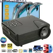 1080P Portable Mini LED Projector HD 3D Video Home Theater Cinema Multimedia B2A