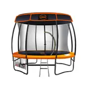 Kahuna Trampoline 10 Ft With Roof Cover - Orange