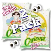 2 Pck CARISMA DETERGENTE POLVO Powder Detergent 2 BOLSAS JUMBO D 2 KILOS Each